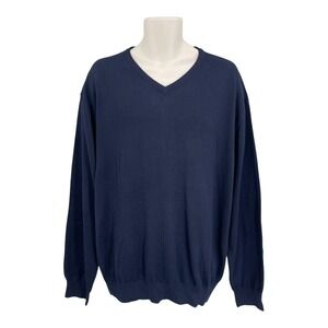 FX Fusion Preppy Sweater Men Academia Staple Office V Neck‎ Lightweight Size 2XL